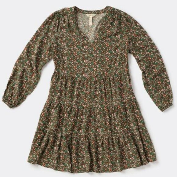 Matilda Jane‎ Small S Fabulously Floral Green Pink Tiered Mini Tunic Dress Boho - Picture 5 of 8